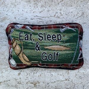 Small Eat Sleep Golf Accent Tapestry Throw Pillow Home Decor Man Cave Golfer Dad